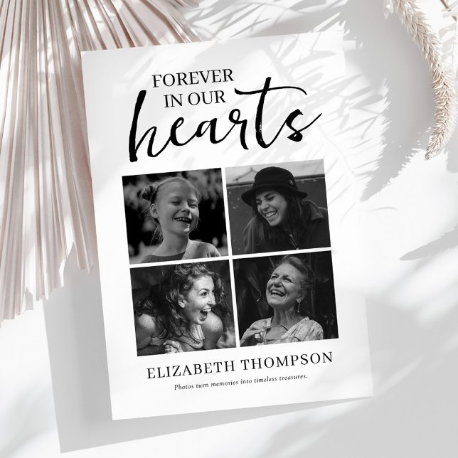 Cartão De Agradecimento Simple Photo Collage Funeral Thank You (Criador carregado)