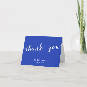 Cartão De Agradecimento Simple Royal Blue Wedding Thank You Cards