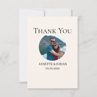 Cartão De Agradecimento Simple Script Modern Wedding Photo Thank You Card