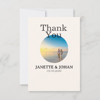 Cartão De Agradecimento Simple Script Modern Wedding Photo Thank You Card