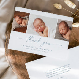 Cartão De Agradecimento Simple Script Photo Collage Baby