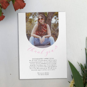 Cartão De Agradecimento Simples acordar de fotos do funeral de coração bra