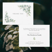 Simples Agradecimentos Personalizados de Funeral c