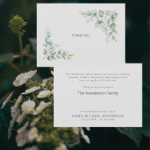 Simples Agradecimentos Personalizados Funeral Folh