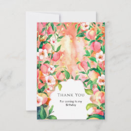 Cartão De Agradecimento Simples Boho Aniversário Pêssego