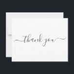 Cartão De Agradecimento Simples Casamento De Elegância Obrigado Nota<br><div class="desc">Casamento simples e elegante em tons brancos e cinzas.</div>