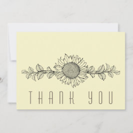 Cartão De Agradecimento Simples Celebração da Vida de Girassol Obrigado