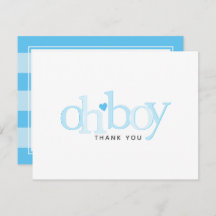 Simples Chá de fraldas Blue Heart Boy Obrigado