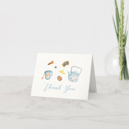 Cartão De Agradecimento Simples Chá de fraldas de Cookie Par-Tea Russo