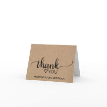 Simples Chá de panela Faux Kraft Obrigado