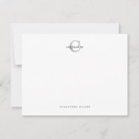 Simples Clássico Minimalista Monogramado Cinza Cla