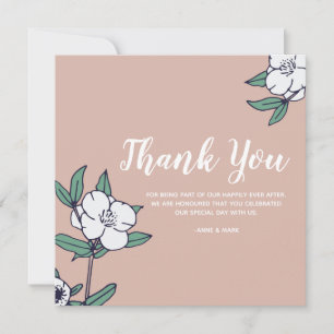 Cartão de agradecimento simples com flores ilustra