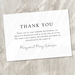Cartão De Agradecimento Simples Condolências Fúnebres