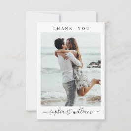 Cartão De Agradecimento Simples Corações de Casamento Elegante Foto 2 Simp