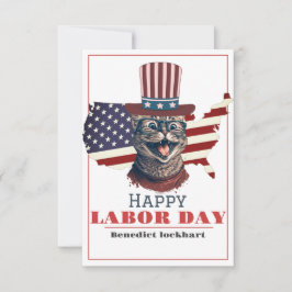 Cartão De Agradecimento Simples Dia do Trabalho Elegante com bandeira dos 