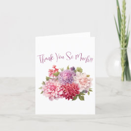 Cartão De Agradecimento Simples Elegante Aquarela Floral