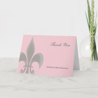 Cartão De Agradecimento Simples Elegante Fleur de Lis Obrigado
