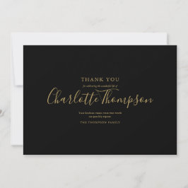 Cartão De Agradecimento Simples Elegante Memorial de Funeral com Letra Dou