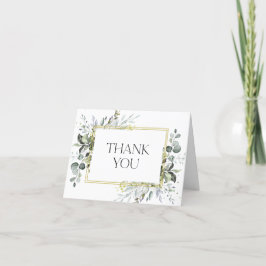 Cartão De Agradecimento Simples Elegantes Folhas de Eucalipto Aquarela