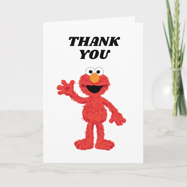 Cartão De Agradecimento Simples Elmo 1º Aniversário (Frente)