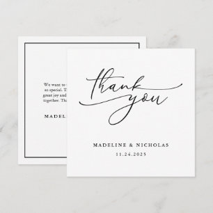 Cartão de agradecimento simples em preto e branco 