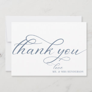 Cartão De Agradecimento Simples Escrita Casamento Minimalista Obrigado Car