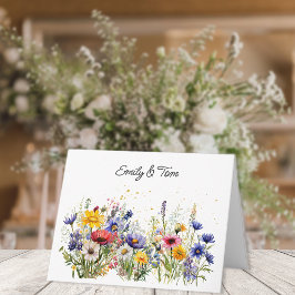 Cartão De Agradecimento Simples Flores Selvagens Boho Chic