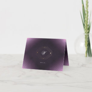 Cartão De Agradecimento Simples Geométrico Moderno Roxo Bodas de Ouro