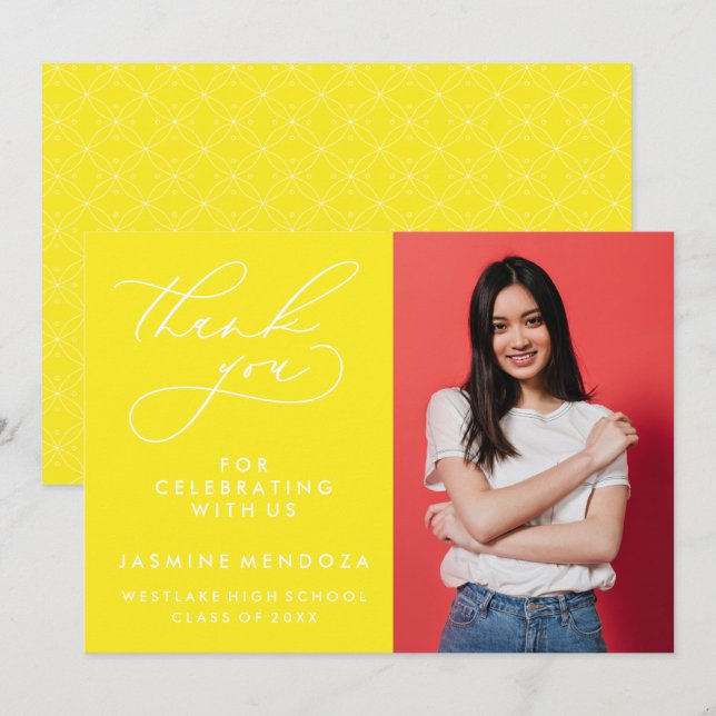 CARTÃO DE AGRADECIMENTO SIMPLES GRADUAÇÃO DE CALIBRAFIA BRANCA OBRIGADA (Frente/Verso)