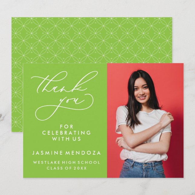 CARTÃO DE AGRADECIMENTO SIMPLES GRADUAÇÃO DE CALIBRAFIA BRANCA OBRIGADA (Frente/Verso)