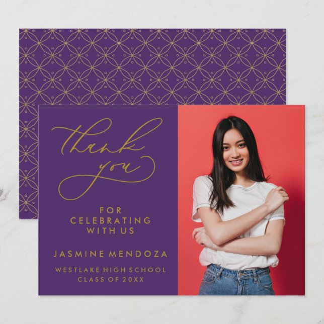 CARTÃO DE AGRADECIMENTO SIMPLES GRADUAÇÃO DE CALIBRAFIA BRANCA OBRIGADA (Frente/Verso)