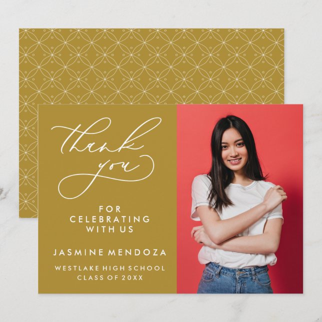 CARTÃO DE AGRADECIMENTO SIMPLES GRADUAÇÃO DE CALIBRAFIA BRANCA OBRIGADA (Frente/Verso)