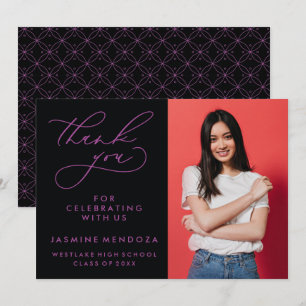 CARTÃO DE AGRADECIMENTO SIMPLES GRADUAÇÃO DE CALIBRAFIA BRANCA OBRIGADA