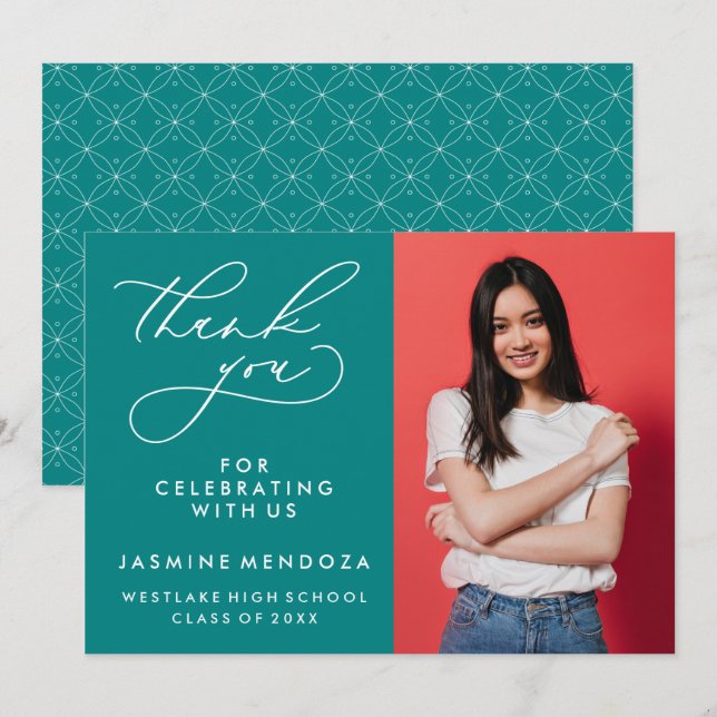 CARTÃO DE AGRADECIMENTO SIMPLES GRADUAÇÃO DE CALIBRAFIA BRANCA OBRIGADA (Frente/Verso)