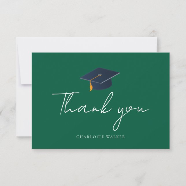 Cartão De Agradecimento Simples Gratidão Tipográfica para Graduado (Frente)