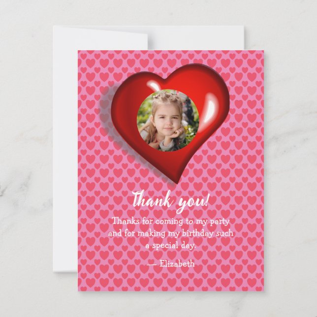 Cartão de agradecimento simples "Heart Fairy"© par (Verso)