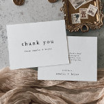 Cartão De Agradecimento Simples minimalista branco preto único EMELIA<br><div class="desc">Este único cartões de agradecimentos simples, preto e branco e minimalista, da Coleção Emelia é perfeito para um casamento minimalista ou qualquer vez que você queira enviar uma mensagem de apreço. A design apresenta uma tipografia não adorada de boho. Personalize a parte de trás dos seus agradecimentos, anotando seus nomes,...</div>