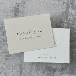 Cartão De Agradecimento Simples minimalista da Vintage da HANNAH<br><div class="desc">Este cartões de agradecimentos simples e minimalista único da Coleção Hannah é perfeito para um casamento minimalista ou qualquer vez que você queira enviar uma mensagem de apreço. A design de cor da nata e da cinza neutra apresenta a tipografia não adornada do boho moderna com um estilo minimalista único....</div>