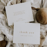 Cartão De Agradecimento Simples minimalista Dourado branco da ALYSSA<br><div class="desc">Este único cartões de agradecimentos simples, branco e ouro, minimalista, da Coleção Alyssa é perfeito para um casamento simples ou para qualquer momento em que você queira enviar uma mensagem de apreço. O design branco e dourado apresenta uma tipografia moderna, não adorada, com um estilo minimalista único. Personalize a parte...</div>