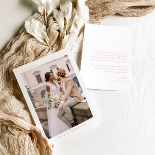 Cartão De Agradecimento Simples Modern Boho Foto Casamento Obrigado