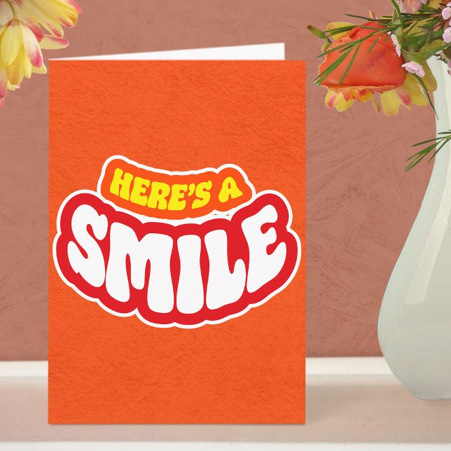 Cartão de Agradecimento Simples Moderno Dobrado (Smile Thank You Card - Yellow)