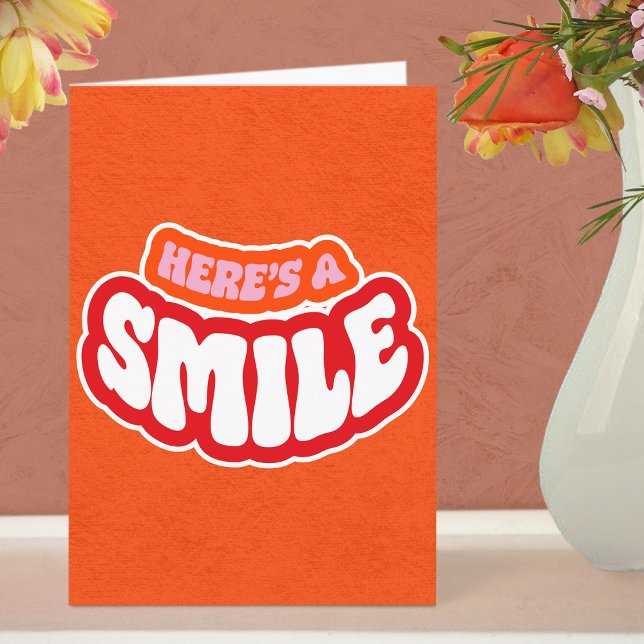 Cartão de Agradecimento Simples Moderno Dobrado (Smile Thank You Card - Pink)