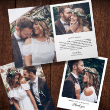 Simples Moderno Elegante 4-Fotos Casamento