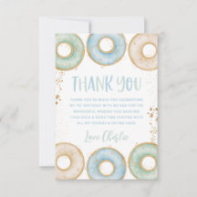 Cartão de agradecimento simples para 1º aniversári