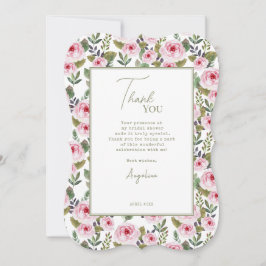 Cartão de agradecimento simples para Chá de Noiva.