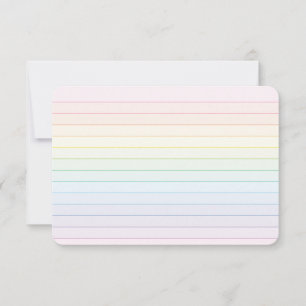 Cartão de agradecimento simples Pastel Rainbow com