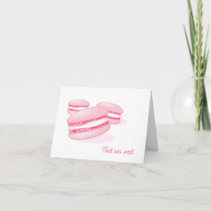 Cartão De Agradecimento simples que foi obrigado doce, seus macarões rosa