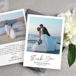 Cartão De Agradecimento Simples script 2 casamento de fotos