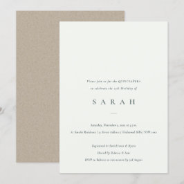 Cartão De Agradecimento Simples Script Black White Quinceañera Invite