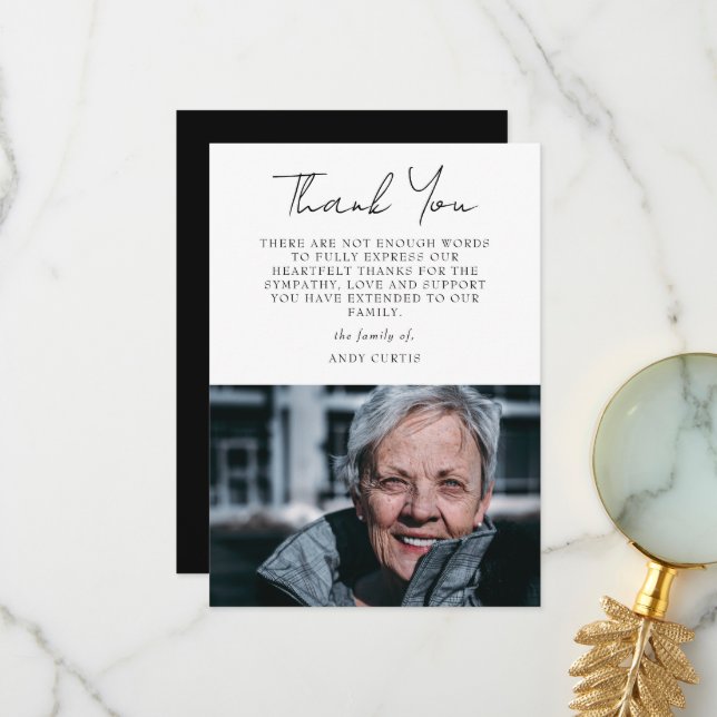 Cartão De Agradecimento Simples simpatia Fotográfica Caligrafia Obrigado (Frente/Verso In Situ)